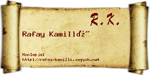 Rafay Kamilló névjegykártya